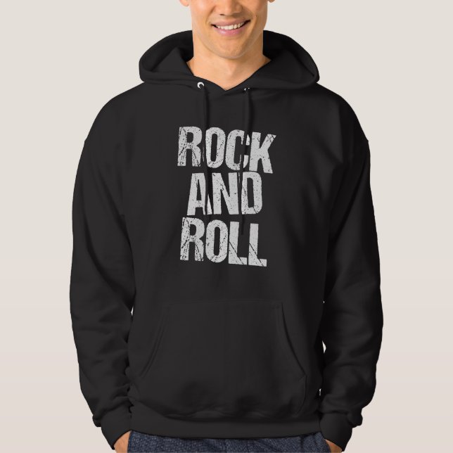 Veste À Capuche T-Shirt Rock and Roll Typographie Gras (Devant)