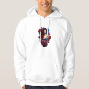 Veste À Capuche T-shirt tatouage féminin unique Flower noir