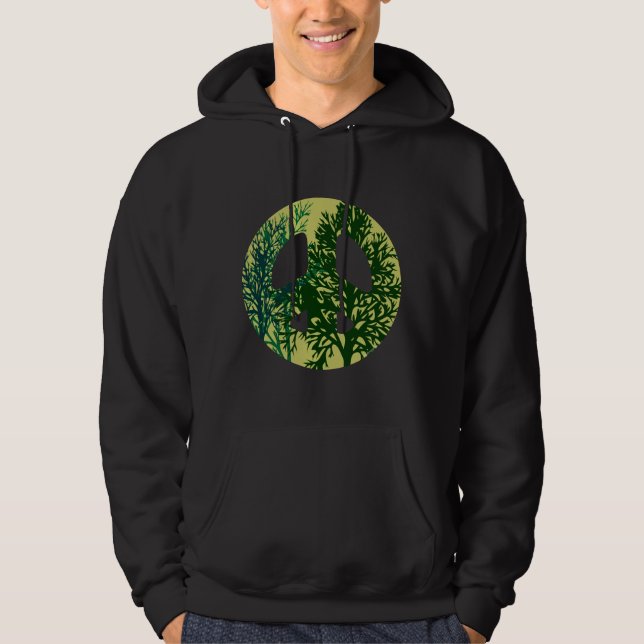 Veste À Capuche T-shirt vert Arbres Terre Paix (Devant)