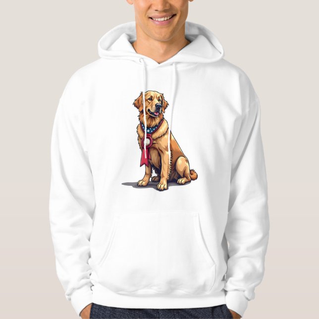 Veste À Capuche T-shirt vintage Proud American Golden Retriever 4 (Devant)