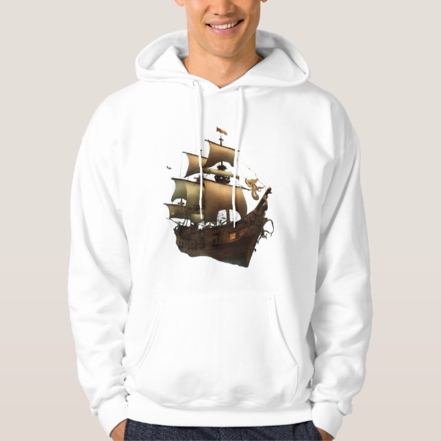 Veste À Capuche T-shirt voile et Ancre - Naviguer dans le voyage d (Devant)