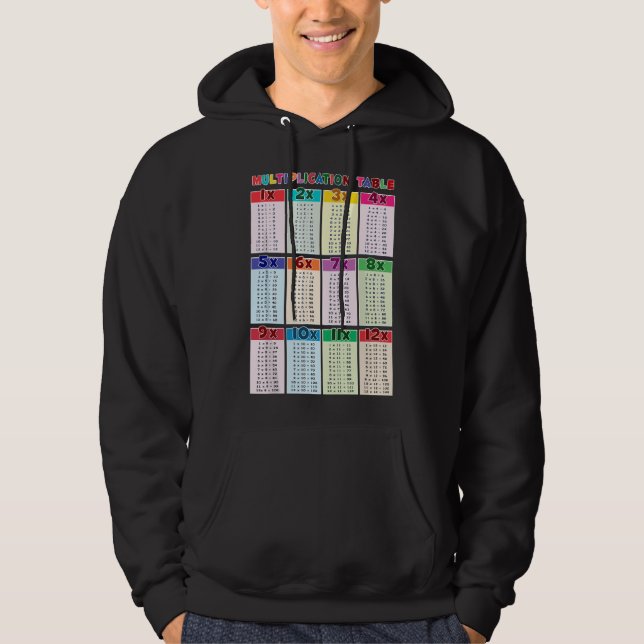 Veste À Capuche Table de multiplication École primaire Éducatif (Devant)