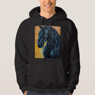 Veste À Capuche Tableau de Cheval Noir
