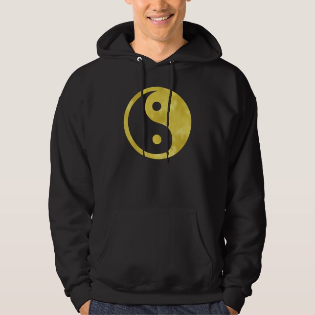 Veste À Capuche Taoisme de Yin Yang Métallo-Yin Yang (Devant)