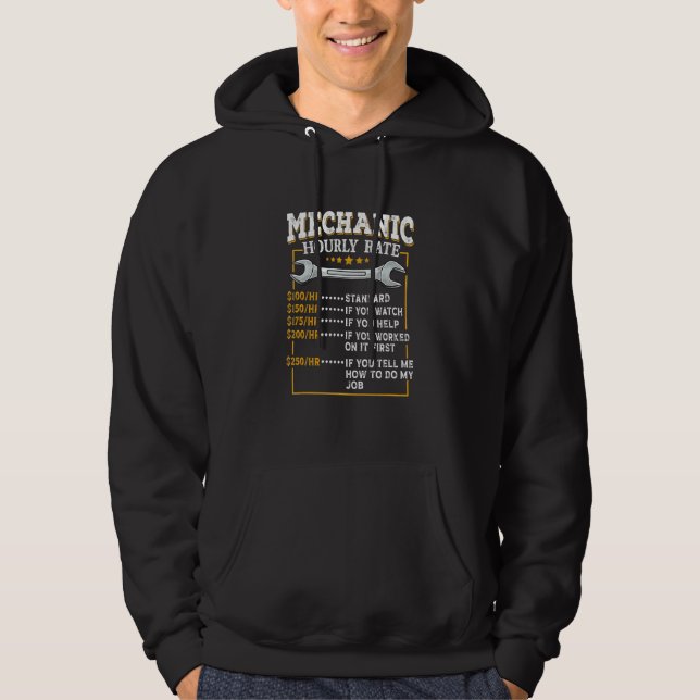 Veste À Capuche Tarif horaire de mécanicien Tarifs de main-d'œuvre (Devant)