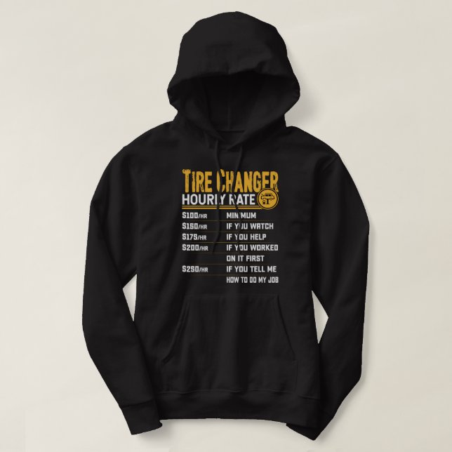 Veste À Capuche Tarif horaire du technicien de pneus (Design devant)