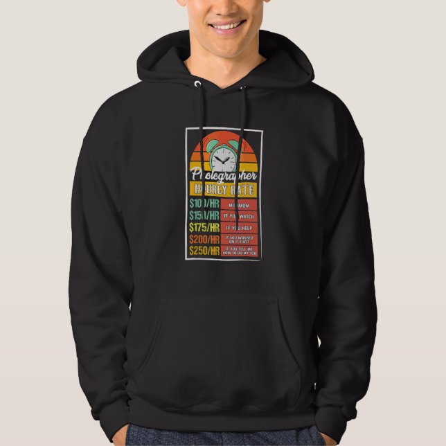 Veste À Capuche Tarif horaire photographe bâillon (Devant)