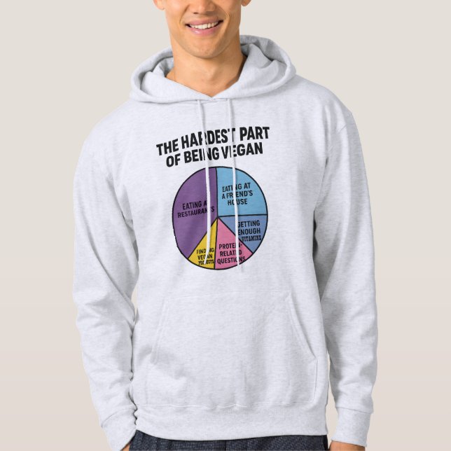Veste À Capuche Tarte aux difficultés véganes drôle (Devant)