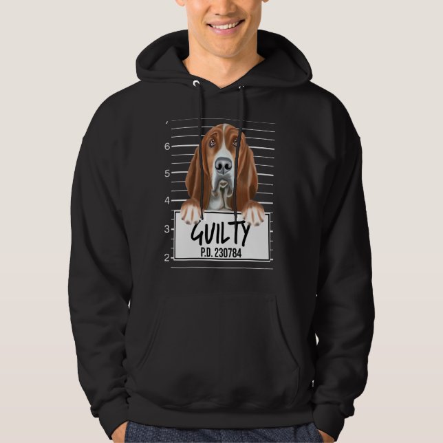 Veste À Capuche Tasse Basset Hound Chien Coupable (Devant)