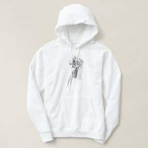 Veste À Capuche Tatouage tribal abstrait noir et blanc