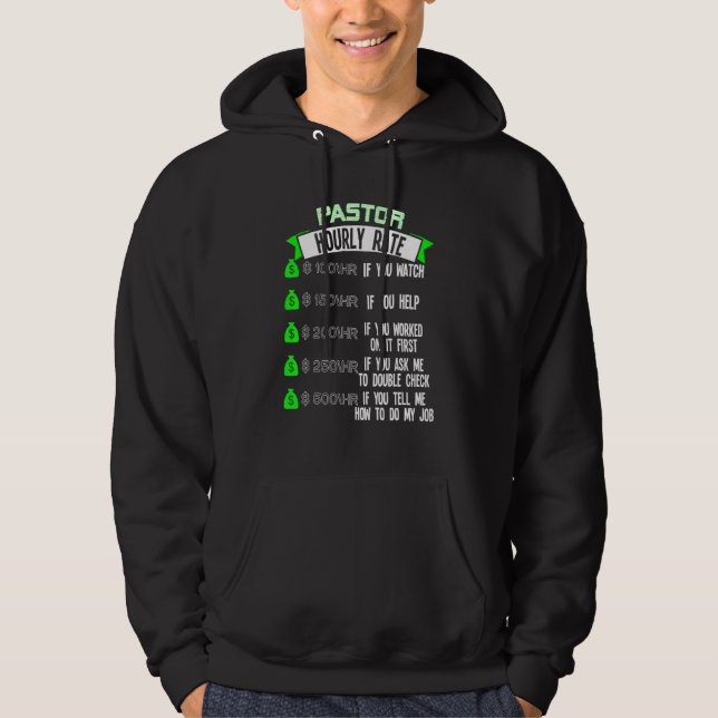 Veste À Capuche Taux horaire du pasteur (Devant)