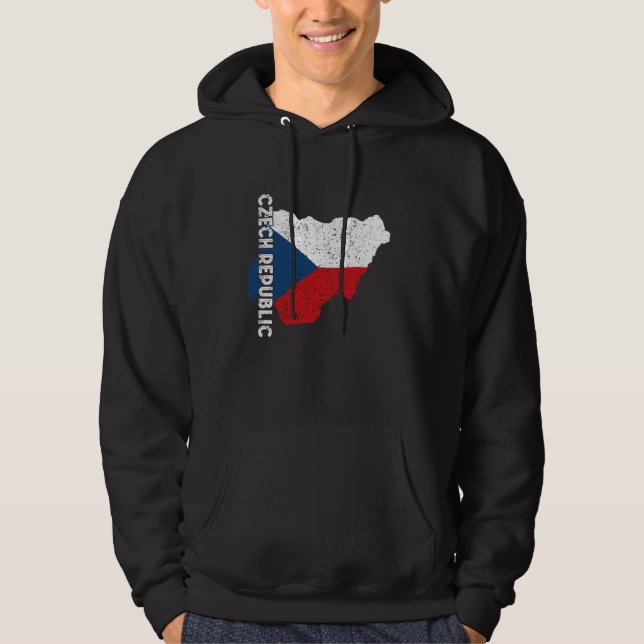 Veste À Capuche Tchéquie Drapeau Tchèque Carte des racines tchèque (Devant)