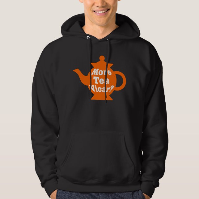 Veste À Capuche Teapot - Plus de thé Vicar ? - Orange et blanc (Devant)