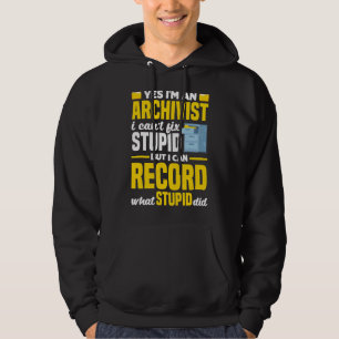 Veste À Capuche Technicien De Bibliothèque D'Archiviste Oui Je Sui