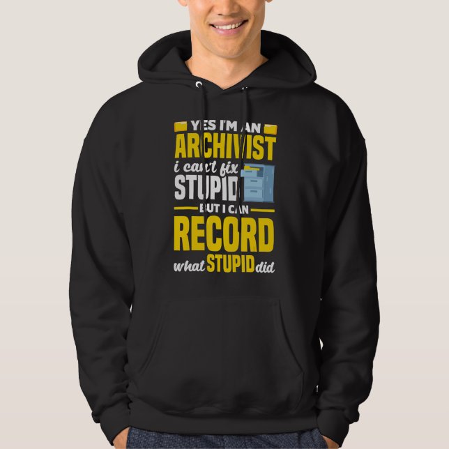 Veste À Capuche Technicien De Bibliothèque D'Archiviste Oui Je Sui (Devant)