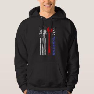 Veste À Capuche Technicien Hvac Drapeau vintage Américain Usa Hvac