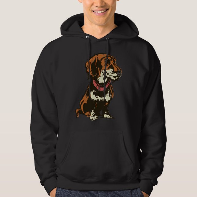 Veste À Capuche Teckel Dachshund Motif (Devant)