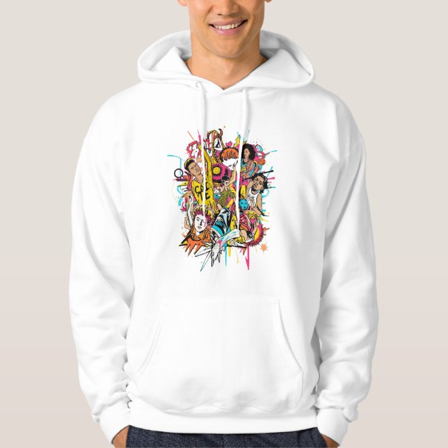 Veste À Capuche Tee-shirt de style Pop Art – Design rétro audacieu (Devant)