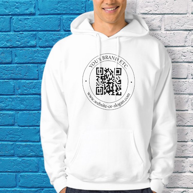 Veste À Capuche Téléchargez votre propre code QR et votre texte pe (Créateur téléchargé)
