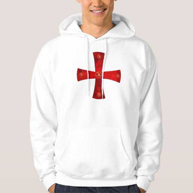 Veste À Capuche Templer-Kreuz de pierres précieuses + Épées (Devant)