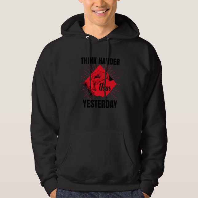 Veste À Capuche Tenir Plus à Réfléchir Qu'hier Tenue D'échecs Pla (Devant)