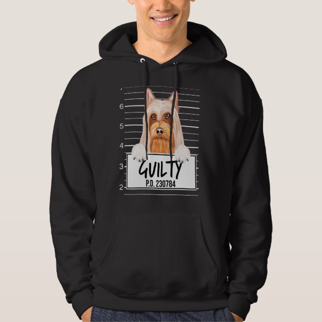 Veste À Capuche Térier Australien Photo D'identité Chien Coupable (Devant)