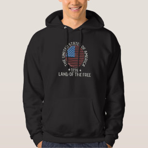 Veste À Capuche Terre Des Etats-Unis Libres 4 juillet Amérique Rou