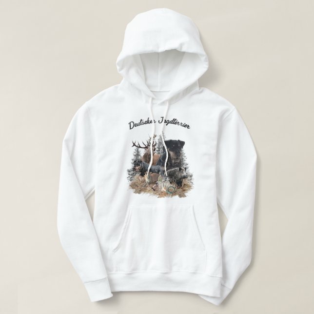 Veste À Capuche Terrier de chasse allemand (Jagdterrier) (Design devant)