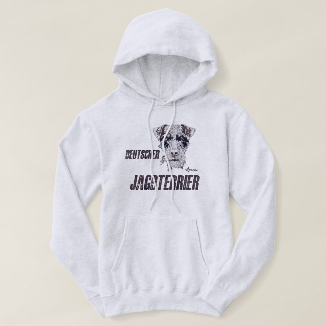 Veste À Capuche Terrier de chasse allemand (Jagdterrier) (Design devant)