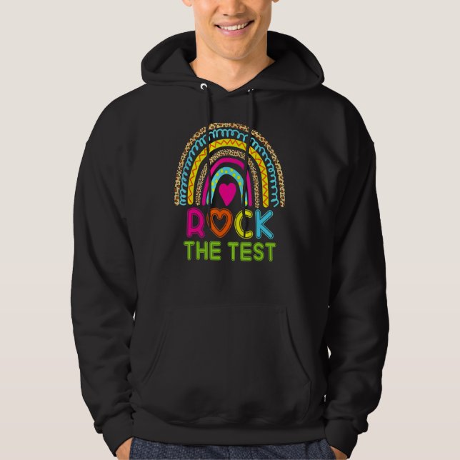 Veste À Capuche Test Day Rock The Test Teacher Test Day Rainbow (Devant)