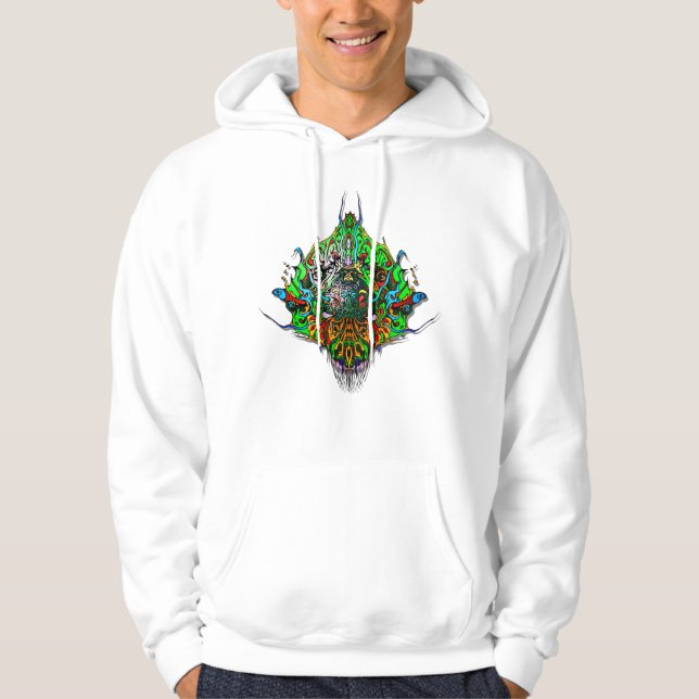 Veste À Capuche Tête Alien - vert (Devant)