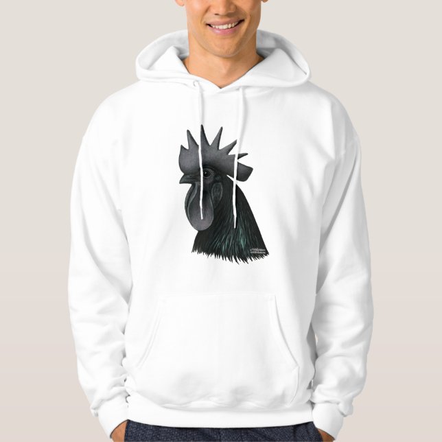 Veste À Capuche Tête de coq d'Ayam Cemani (Devant)