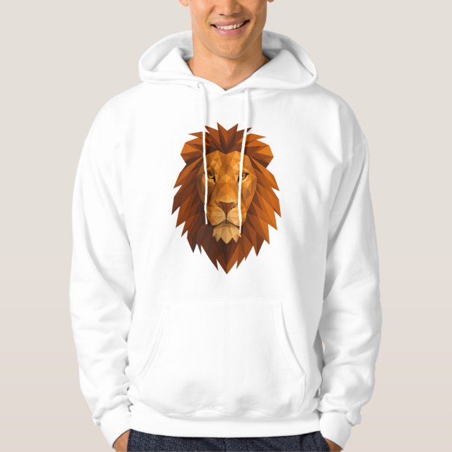 Veste À Capuche Tête de lion polygonale - Conception de puissance  (Devant)