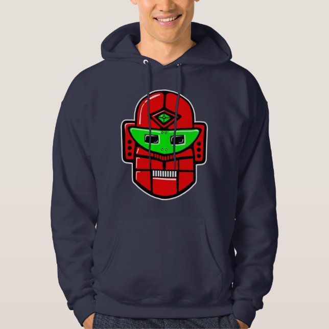 Veste À Capuche Tête robotique rétro - Customisée (Devant)