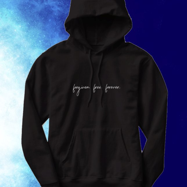 Veste À Capuche Texte personnalisé Pardonné Script moderne foi chr (Custom text modern trendy script.  Christian faith inspirational quote gift hoodie.

)
