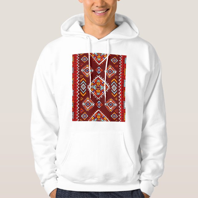 Veste À Capuche Texture traditionnelle tribale, ethnique sans cout (Devant)