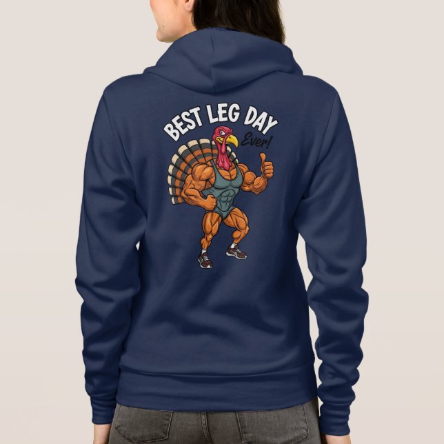 Veste À Capuche Thanksgiving Leg Day Adult Full-Zip Hoodie (Dos)