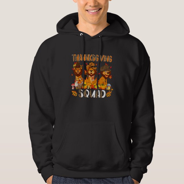 Veste À Capuche Thanksgiving Squad Leopard Three Fall Lions Wearin (Devant)