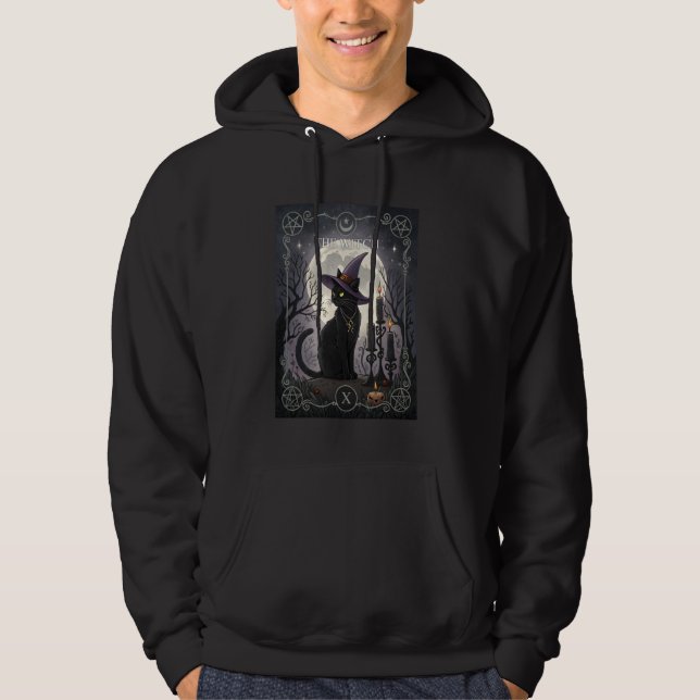 Veste À Capuche The Wich Tarot Card Cat Gothic Witchy Vibes Hallow (Devant)