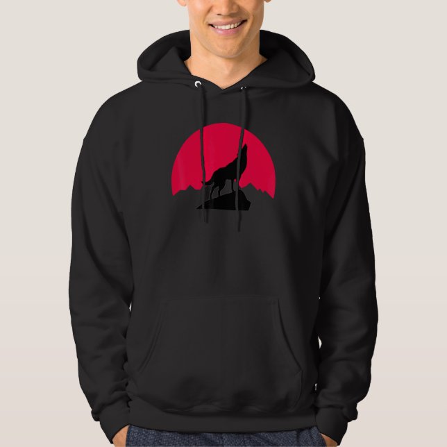 Veste À Capuche Thème de nuit Lune Wolf Summer Wolves Graphisme (Devant)