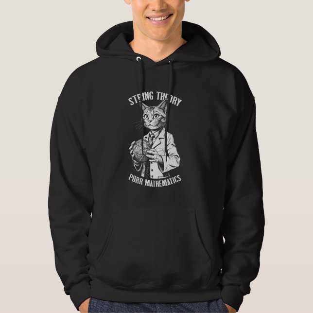 Veste À Capuche Théorie des cordes Chat Drôle Physique Mathématiqu (Devant)