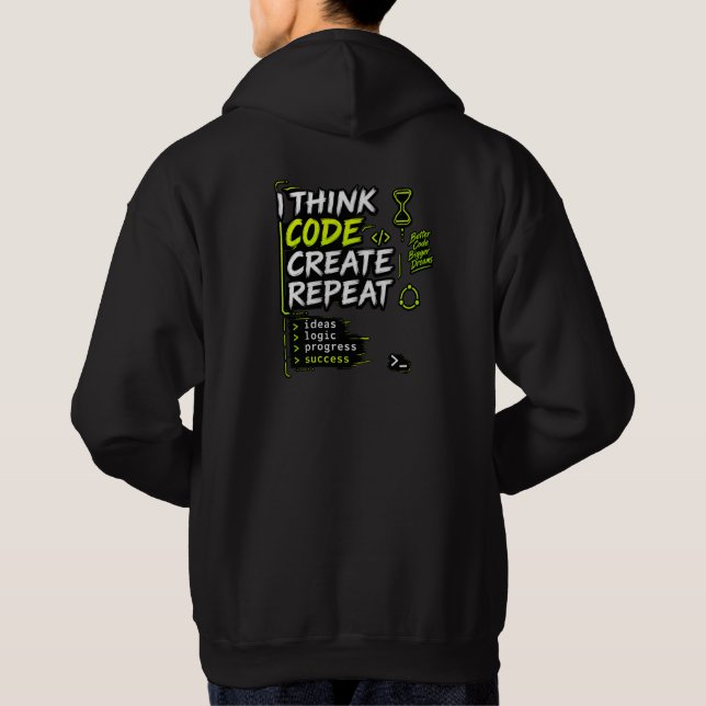 Veste À Capuche Think Code Create Repeat Hoodie (Dos)