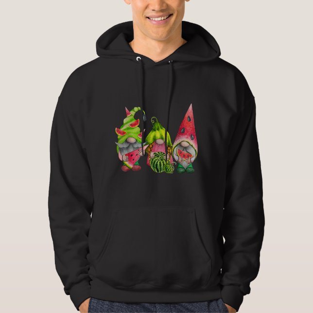 Veste À Capuche Three Watermelon Garden Gnomes Tomte Swedish Scand (Devant)