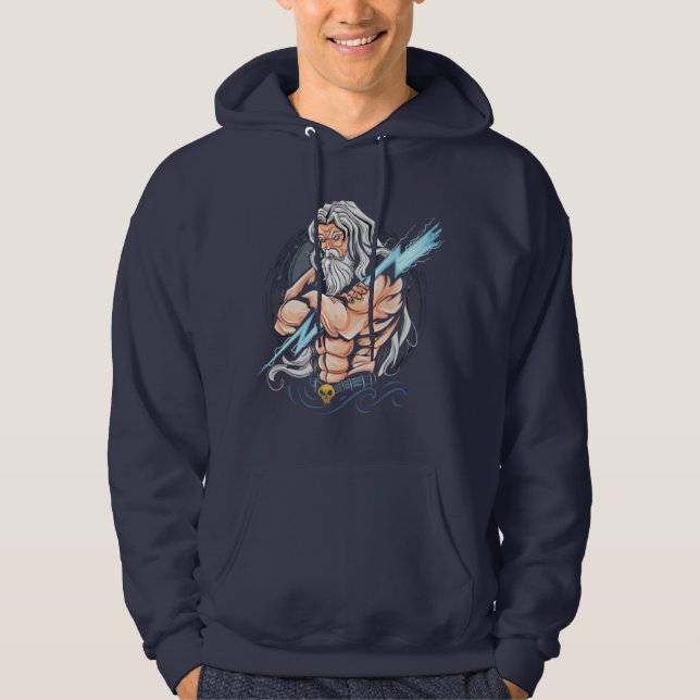 Veste À Capuche Thunder zeus dieu dessin d'art (Devant)