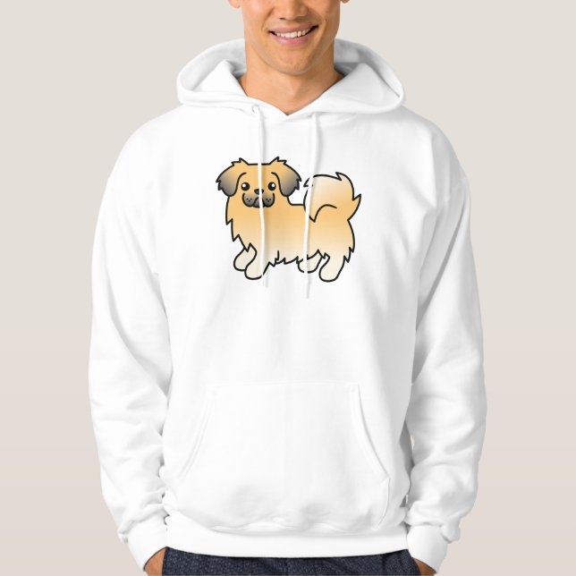 Veste À Capuche Tibétain Spaniel Fawn Sable Chien de Dessin Animé  (Devant)