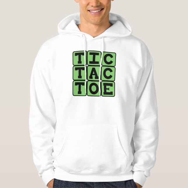Veste À Capuche Tic-Tac-Toe, Jeu de X et de O (Devant)