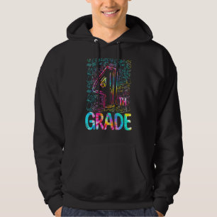 Veste À Capuche Tie Dye Typographie de 4e année 4e année Retour à