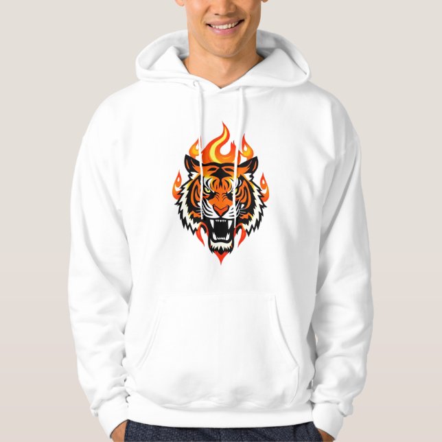 Veste À Capuche Tigre en feu (Devant)