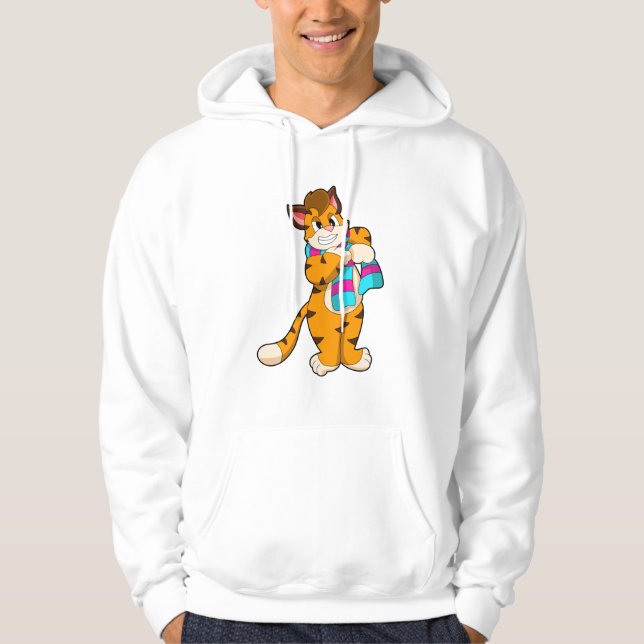 Veste À Capuche Tigre en hiver avec Écharpe (Devant)