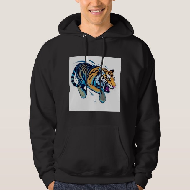 Veste À Capuche Tigre qui saute (Devant)